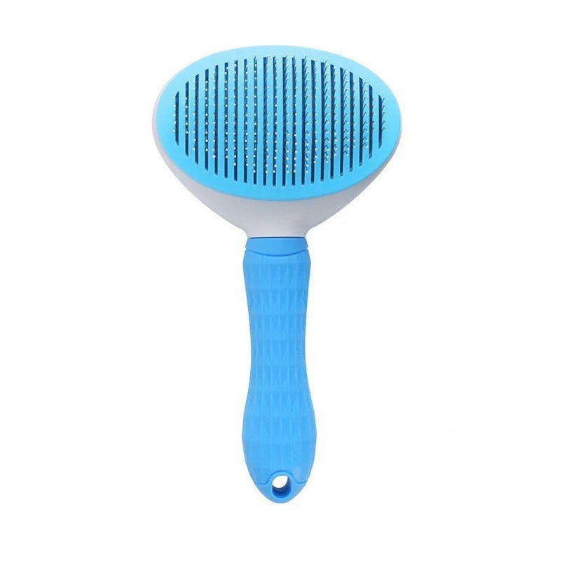 One-Click Pet Hair Removal Comb for Effortless Grooming of Dogs and Cats - Float Hair Removal Slicker Brush with Automatic Funct