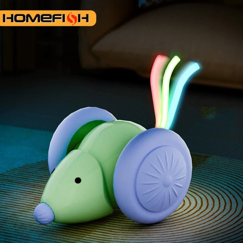 Hot Electric Mouse Car Interactive Cat Toy Rechargeable Automatic Kitten Toy Intelligent Obstacle Avoidance Cat Toy
