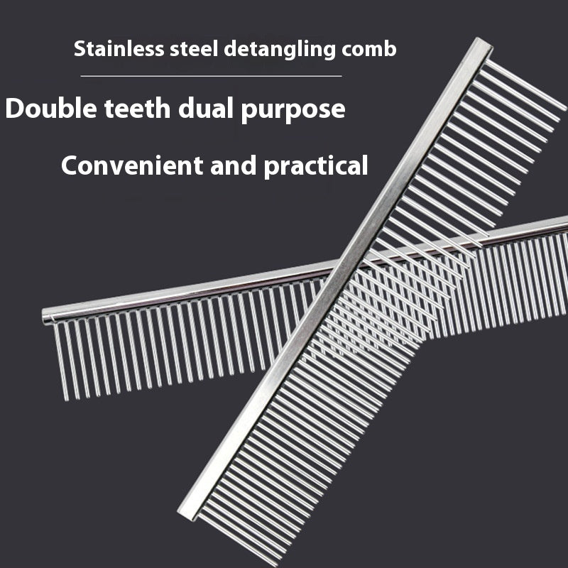 Pet Cat Dog Stainless Steel Straight Comb